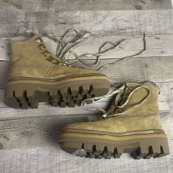 All Saints Wanda Genuine Shearling Lug Sole Combat Boot - Picture 5 of 10